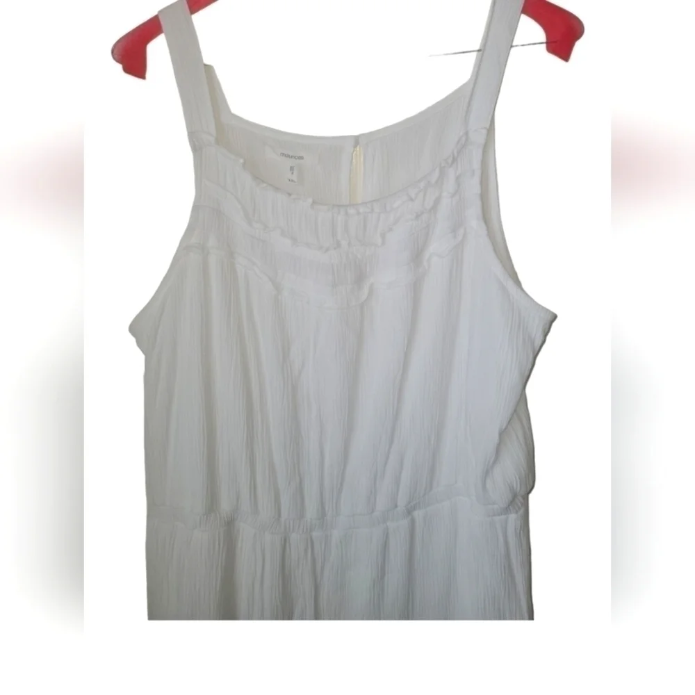 Maurices White Halter Neck  Flowy Crinkle Fabric Sleeveless Midi Dress XXL